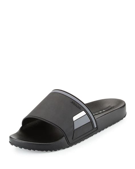 prada slides mens sale|Prada men's slip on shoes.